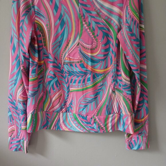 Lilly Pulitzer Women's Sz S Half Zip Track Jacket Polyester Colorful Long Sleeve - Picture 4 of 15